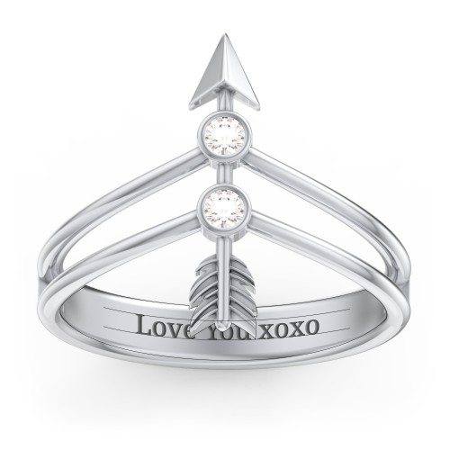 Cupid's Arrow Ring – Sterling Silver with Cubic Zirconia