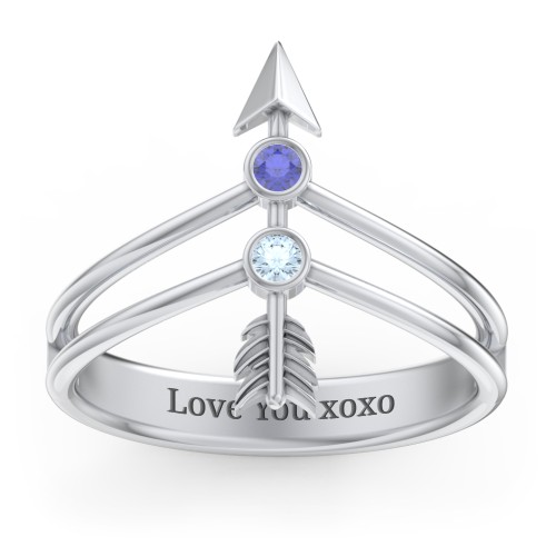 Cupid's Arrow Ring – Sterling Silver with Blue Sapphire and Blue Topaz