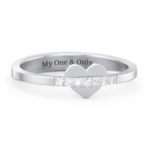 Solid Heart Ring with Accented Band