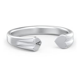 Engravable Open Cuff Heart Ring