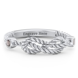 Rope Infinity Ring with Gemstones