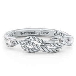 Rope Infinity Ring with Gemstones