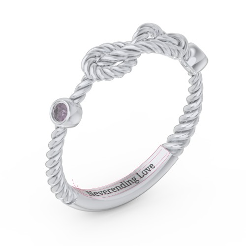 Rope Infinity Ring with Gemstones