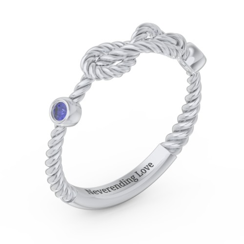 Rope Infinity Ring with Gemstones