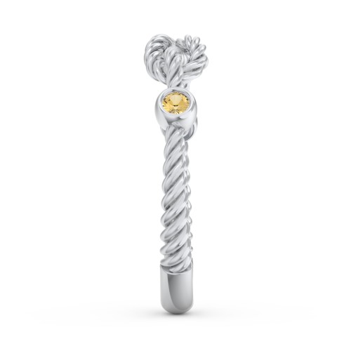 Rope Infinity Ring with Gemstones