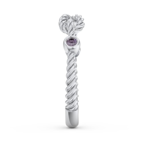 Rope Infinity Ring with Gemstones