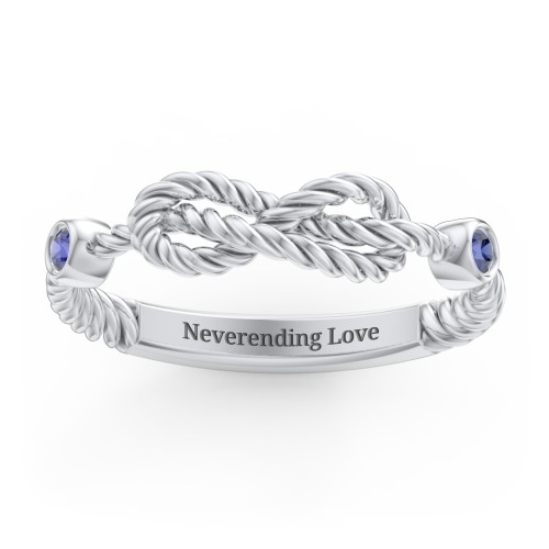 Rope Infinity Ring with Gemstones