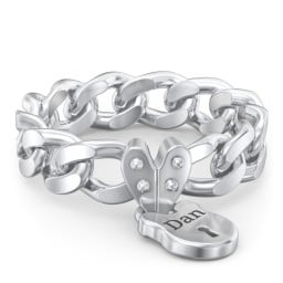Engravable Curb Chain Lock Ring