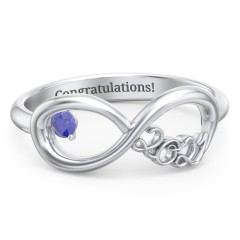 2021 Infinity Ring with Birthstone – Sterling Silver with Citrine