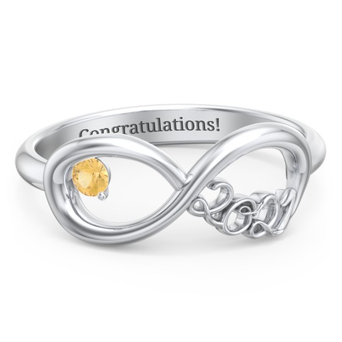 2021 Infinity Ring with Birthstone – Sterling Silver with Citrine