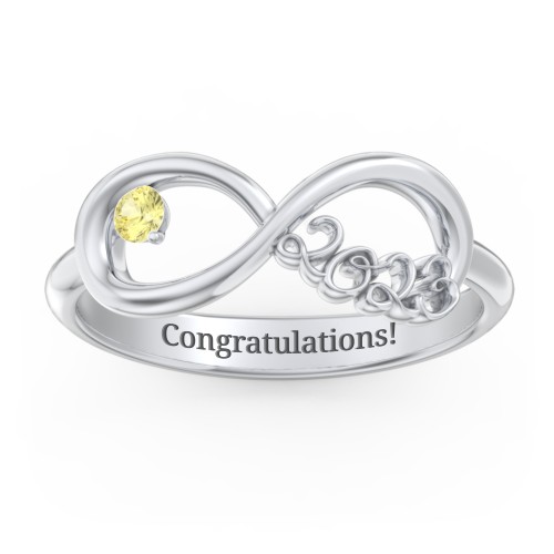 2023 Infinity Ring with Birthstone – Sterling Silver with Citrine