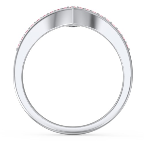 Marquise Birthstone V-Shape Ring With Accents