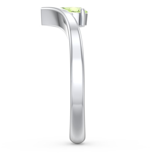 Pear Birthstone V-Shape Ring
