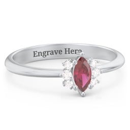 Marquise Birthstone Ring with Accents