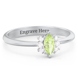 Marquise Birthstone Ring with Accents