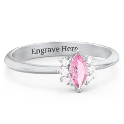 Marquise Birthstone Ring with Accents