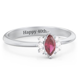 Marquise Birthstone Ring with Accents