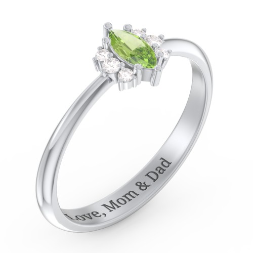 Marquise Birthstone Ring with Accents