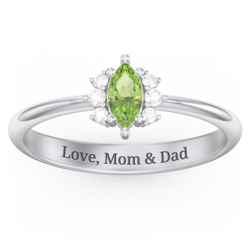 Marquise Birthstone Ring with Accents
