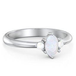 Oval Birthstone Ring with Accents