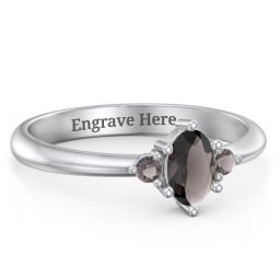 Oval Birthstone Ring with Accents