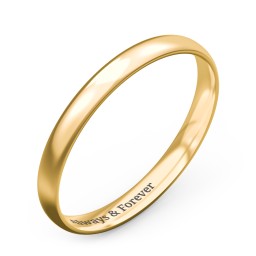 Half Round Comfort Fit Wedding Band - 2.5mm Width