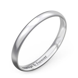 Half Round Comfort Fit Wedding Band - 2.5mm Width