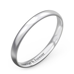 Half Round Comfort Fit Wedding Band - 2.5mm Width – Sterling Silver