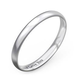Half Round Comfort Fit Wedding Band - 2.5mm Width in 925 Sterling Silver