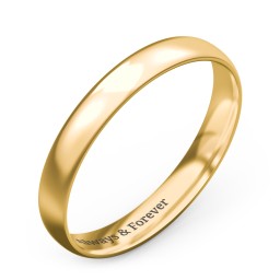 Half Round Comfort Fit Wedding Band - 3mm Width