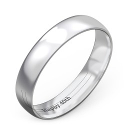 Half Round Comfort Fit Wedding Band - 4mm Width