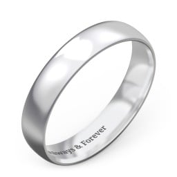 Half Round Comfort Fit Wedding Band - 4mm Width