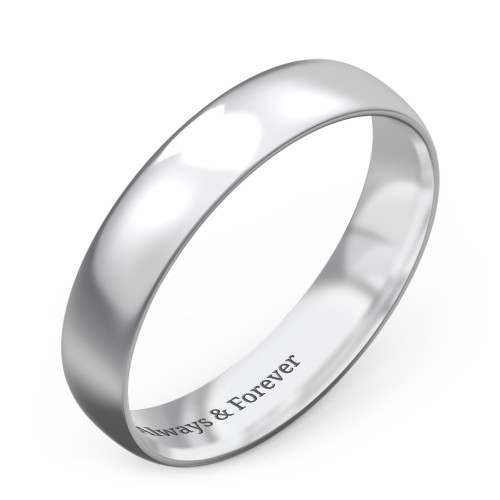 Half Round Comfort Fit Wedding Band - 4mm Width
