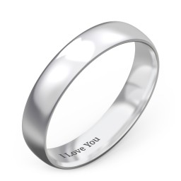 Half Round Comfort Fit Wedding Band - 4mm Width in 925 Sterling Silver