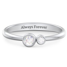 Generations 2-Stone Bezel Set Mother's Ring