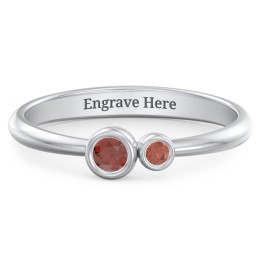 Generations 2-Stone Bezel Set Mother's Ring