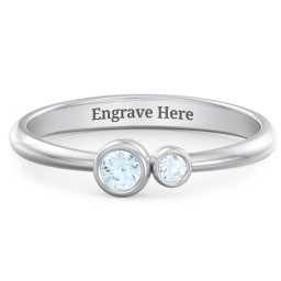 Generations 2-Stone Bezel Set Mother's Ring
