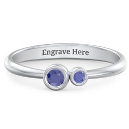 Generations 2-Stone Bezel Set Mother's Ring