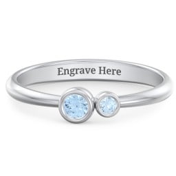 Generations 2-Stone Bezel Set Mother's Ring