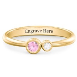 Generations 2-Stone Bezel Set Mother's Ring