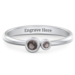 Generations 2-Stone Bezel Set Mother's Ring