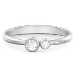 Generations 2-Stone Bezel Set Mother's Ring
