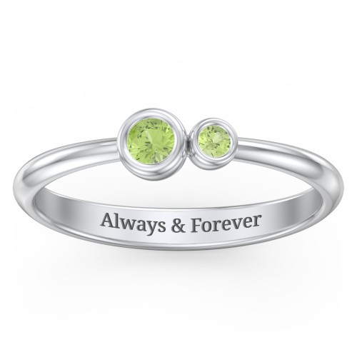 Generations 2-Stone Bezel Set Mother's Ring
