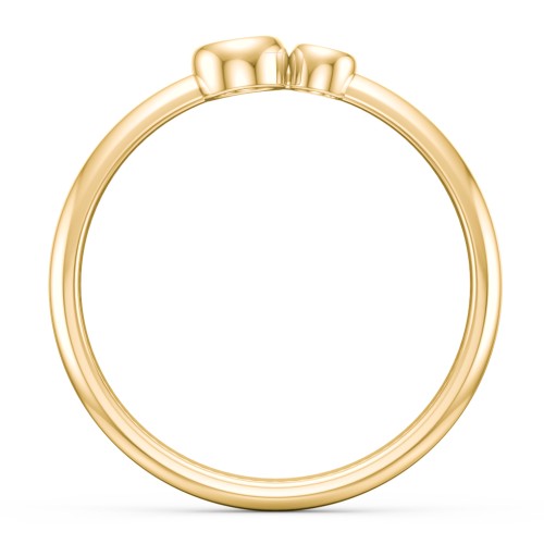 Generations 2-Stone Bezel Set Mother's Ring – 18K Gold Plated Silver with Emerald and Ruby