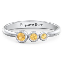Generations 3-Stone Bezel Set Mother's Ring
