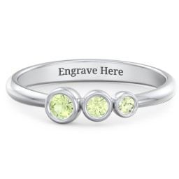 Generations 3-Stone Bezel Set Mother's Ring