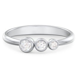 Generations 3-Stone Bezel Set Mother's Ring