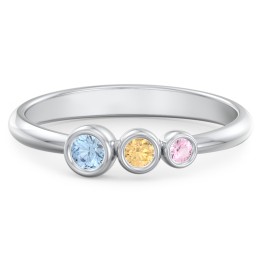 Generations 3-Stone Bezel Set Mother's Ring