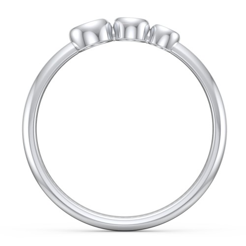 Generations 3-Stone Bezel Set Mother's Ring – 10K White Gold with Garnet, Ruby, and Pink Tourmaline