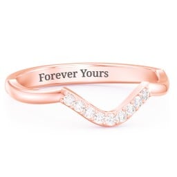 Deep-Curve Wedding Band With Accents